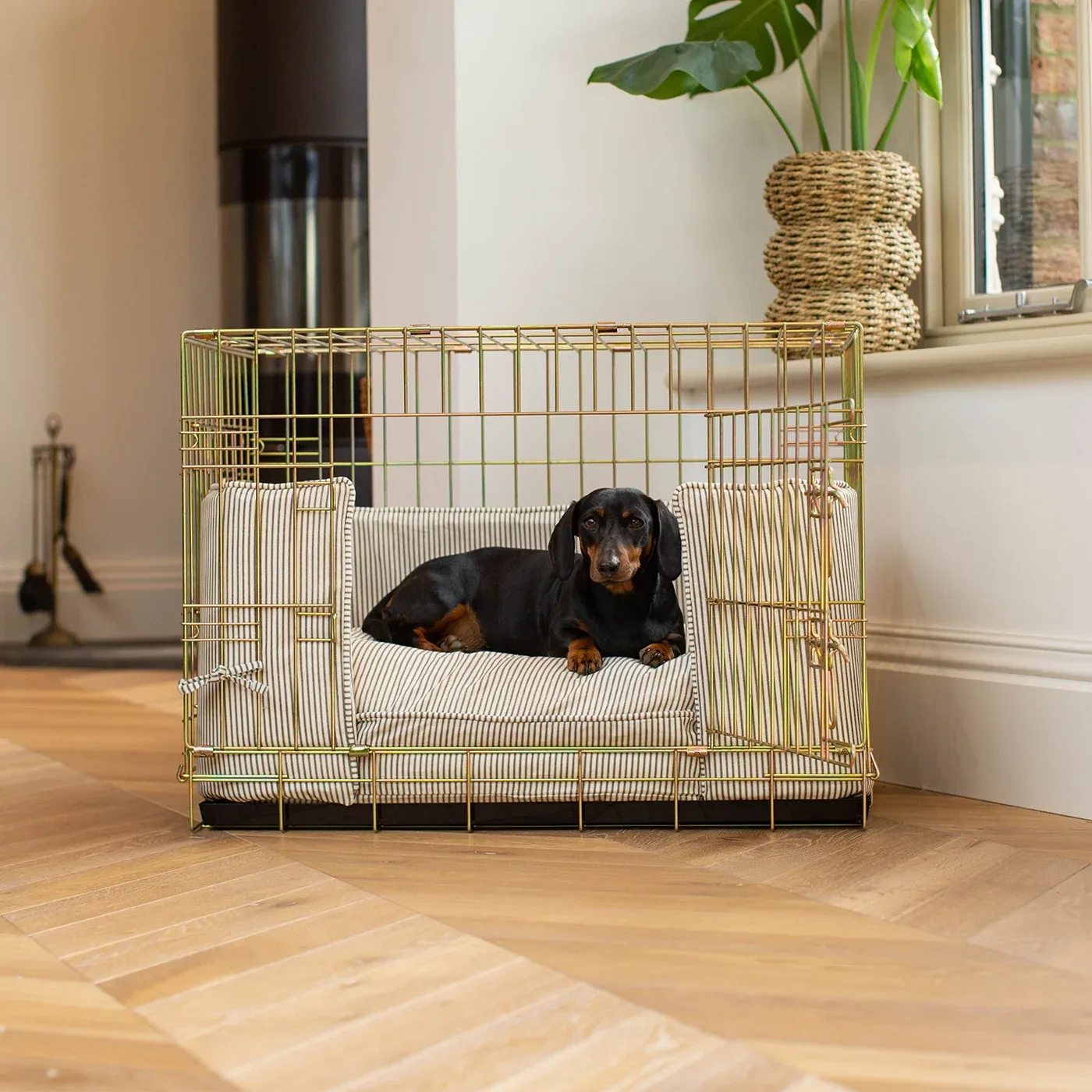 Dog Crate Set in Regency Stripe by Lords & Labradors - Image 2