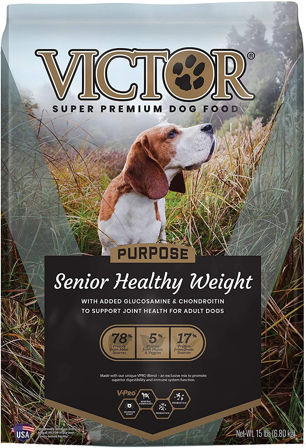 Victor Select Senior/Healthy Weight Dry Dog Food - 15 lb Bag