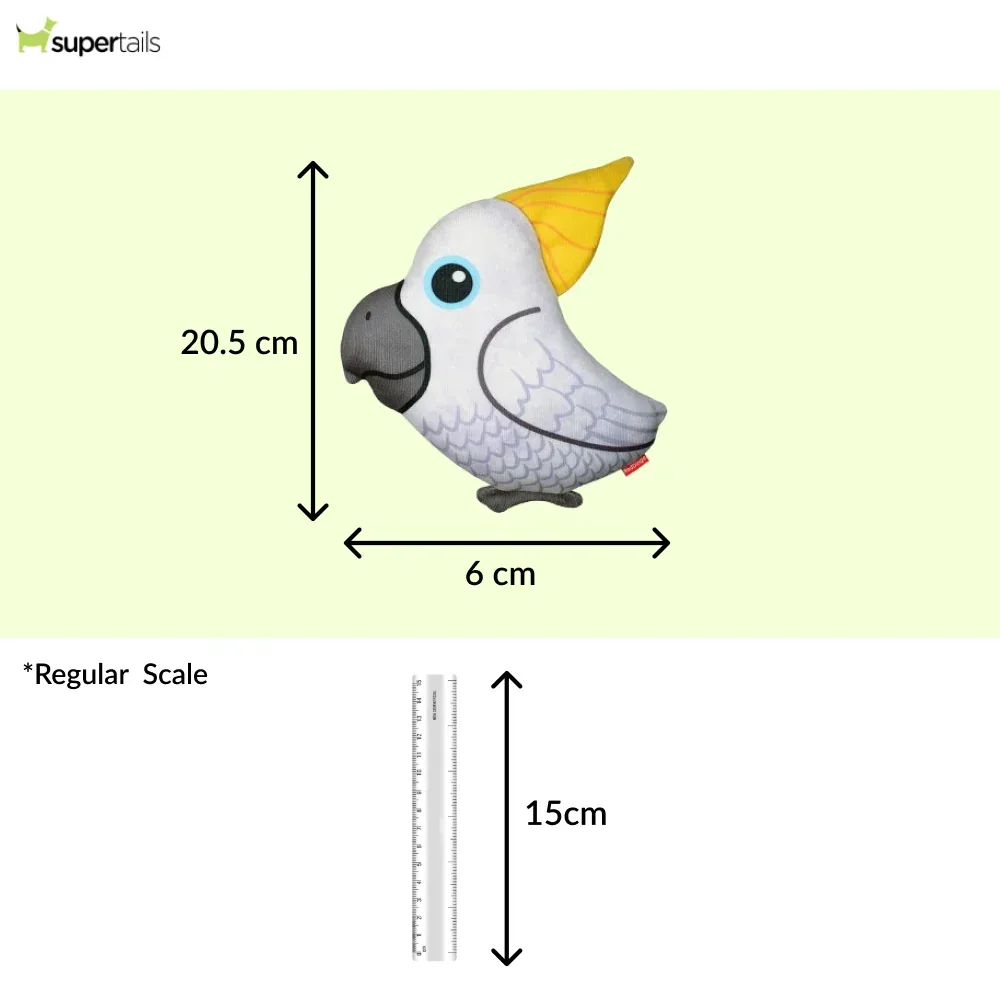 Red Dingo Durables Cockatoo Fetch Toy For Dogs (White) - Image 2