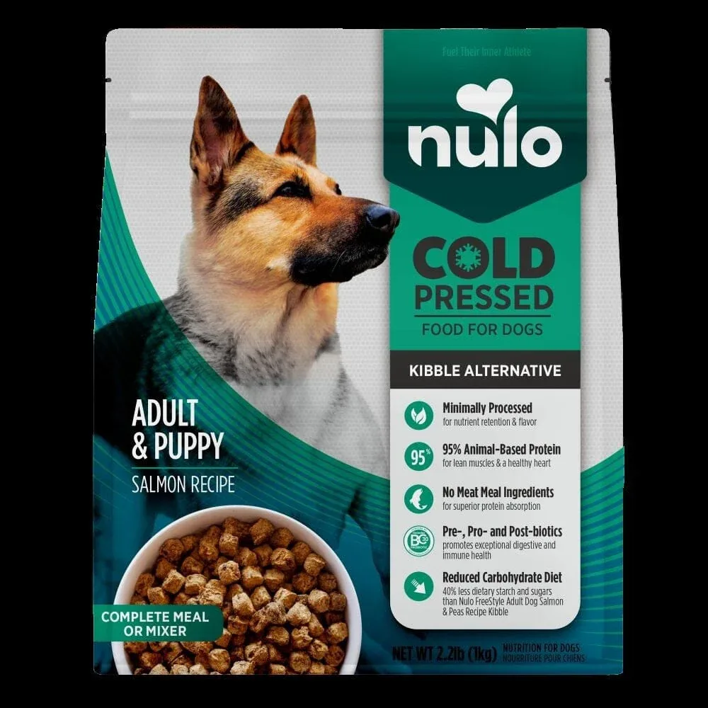 Nulo Cold Pressed Salmon Recipe Kibble Alternative Meal and Mixer Puppy and Adult Dry Dog Food