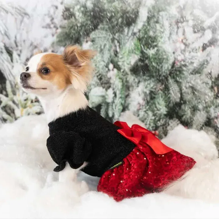 Puff Sleeves Sequin Dog Dress - Image 2