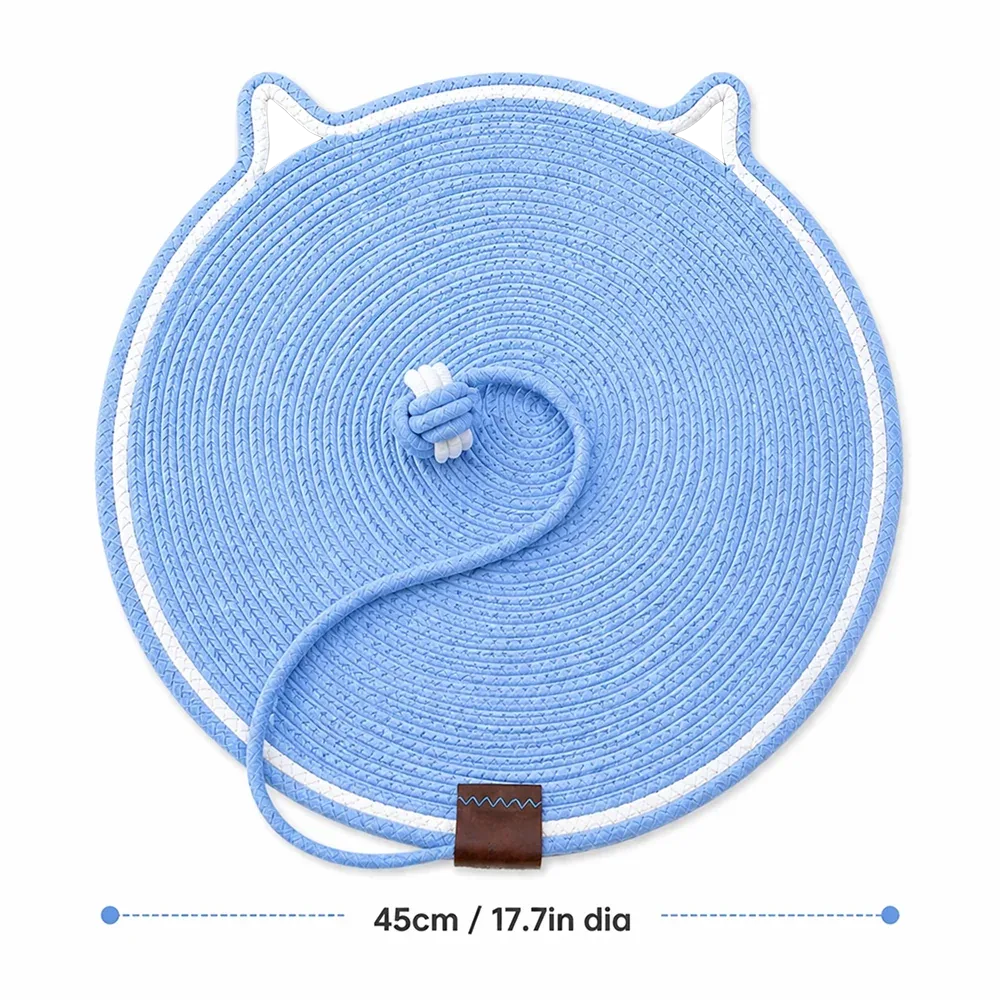 Talking Dog Club Rope Scratching Mat for Cats (Blue) - Image 2