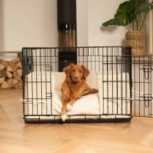 Dog Crate Bumper in Ivory Bouclé by Lords & Labradors