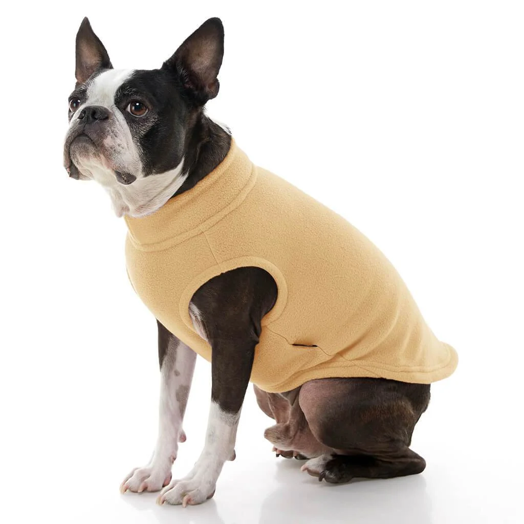 Stretch Fleece Vest For Small and Big Dogs in Sand - Image 2