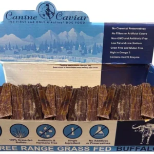 Canine Caviar Buffalo Jerky Flat Dog Treats 6 in 35-Count