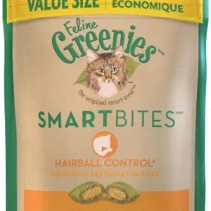 Greenies Feline SmartBites Hairball Control Chicken Dental Cat Treats - 2.1 oz