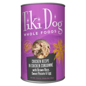 Tiki Dog Luau Chicken in Chicken Consomme with Brown Rice Sweet Potato & Egg Whole Wet Dog Food - 13.6 oz Can - Case of 12