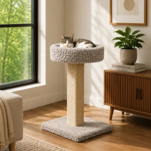 Heavy Duty Cat Scratching Post with Bed for Large Cats