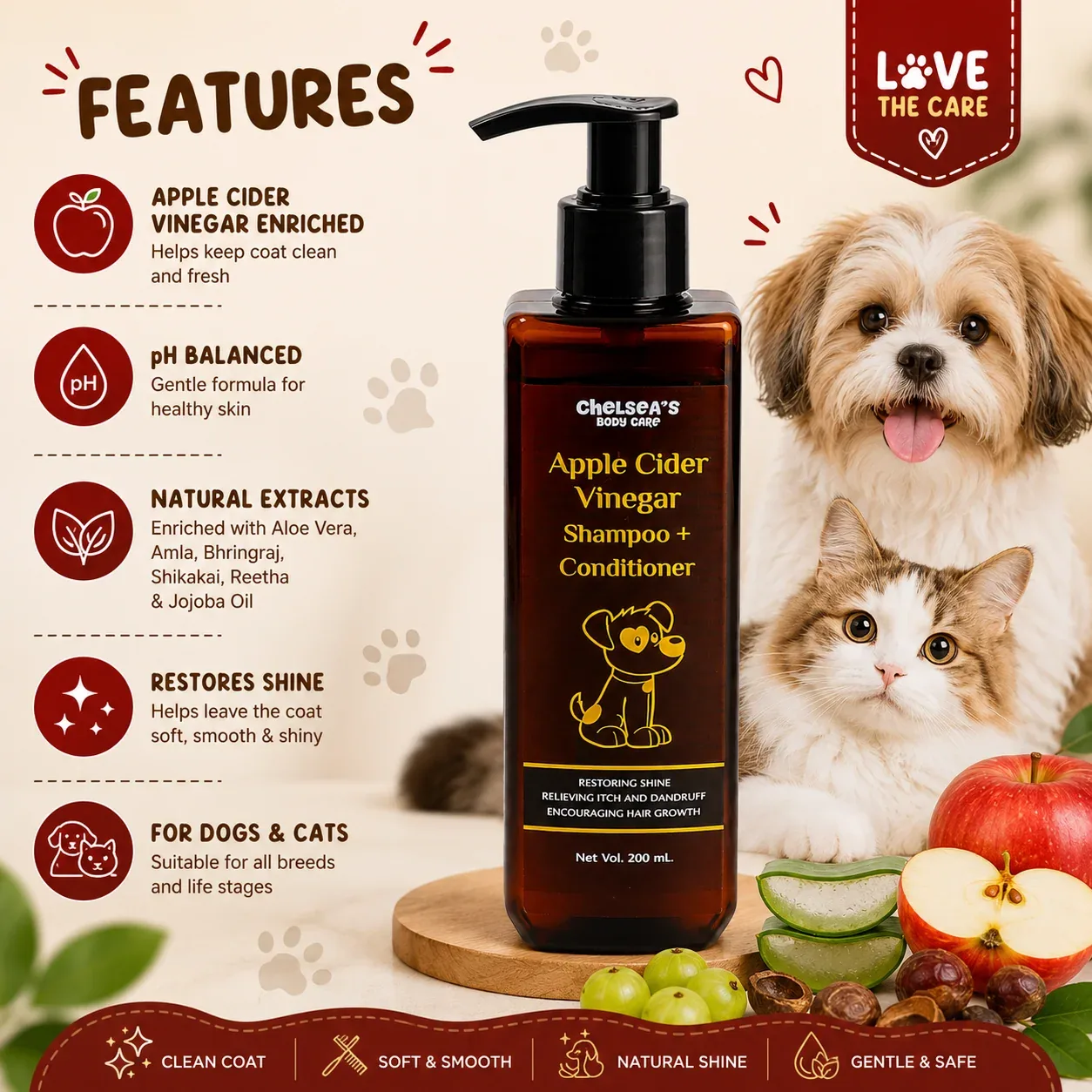 Dr. Chelsea's Apple Cider Vinegar Shampoo & Conditioner for Cats & Dogs - Image 2