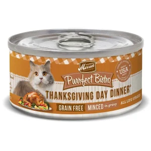 Merrick Purrfect Bistro Grain Free Purrfect Bistro Thanksgiving Day Dinner Canned Cat Food - 5.5 oz Cans - Case of 24