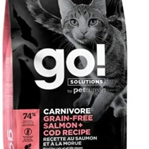 Petcurean GO! Carnivore Grain-Free Salmon & Cod Cat Dry Cat Food - 3 lb Bag