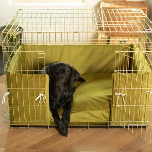 Dog Crate Bumper in Olive Velvet by Lords & Labradors