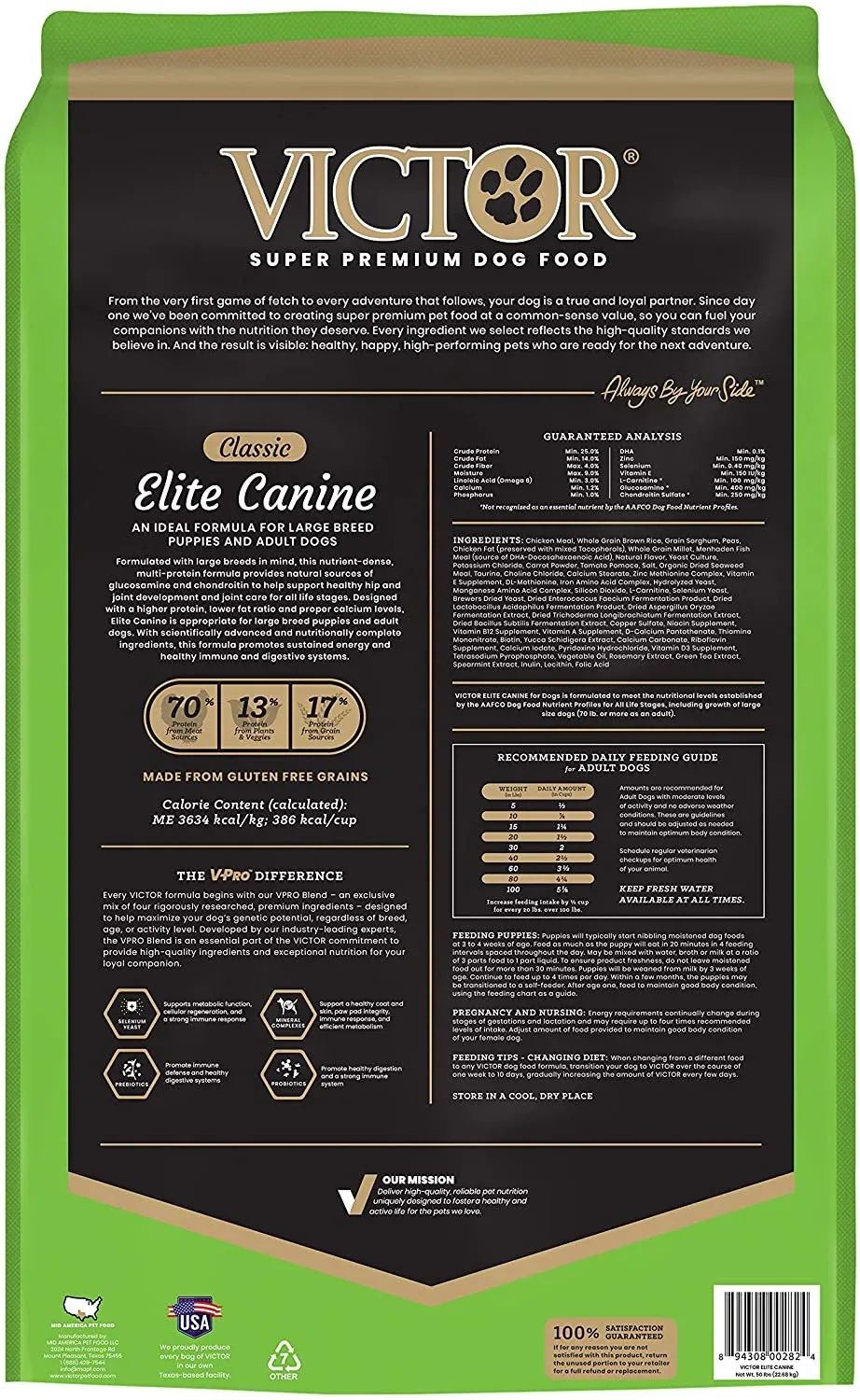 Victor Elite Canine Dry Dog Food - 50 lb Bag - Image 2