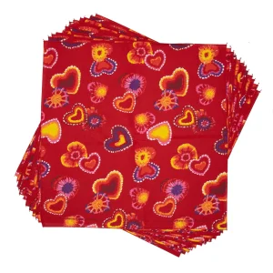 Retro Red Hearts Dog Bandana, 22 inch, 12 Pack