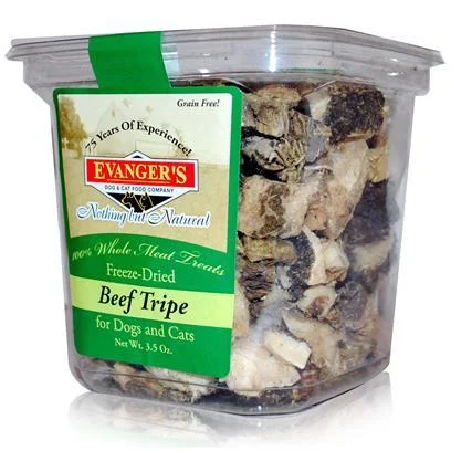 Evanger's Beef Tripe Freeze-Dried Treats for Dogs and Cats - 3.5 oz Bag