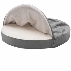 FurHaven Faux Sheepskin Snuggery Orthopedic Pet Bed - Gray (35") - Image 2
