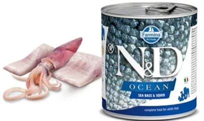 Farmina N&D Ocean Sea Bass & Squid Canned Dog Food - 10 oz - Case of 6 - Image 2
