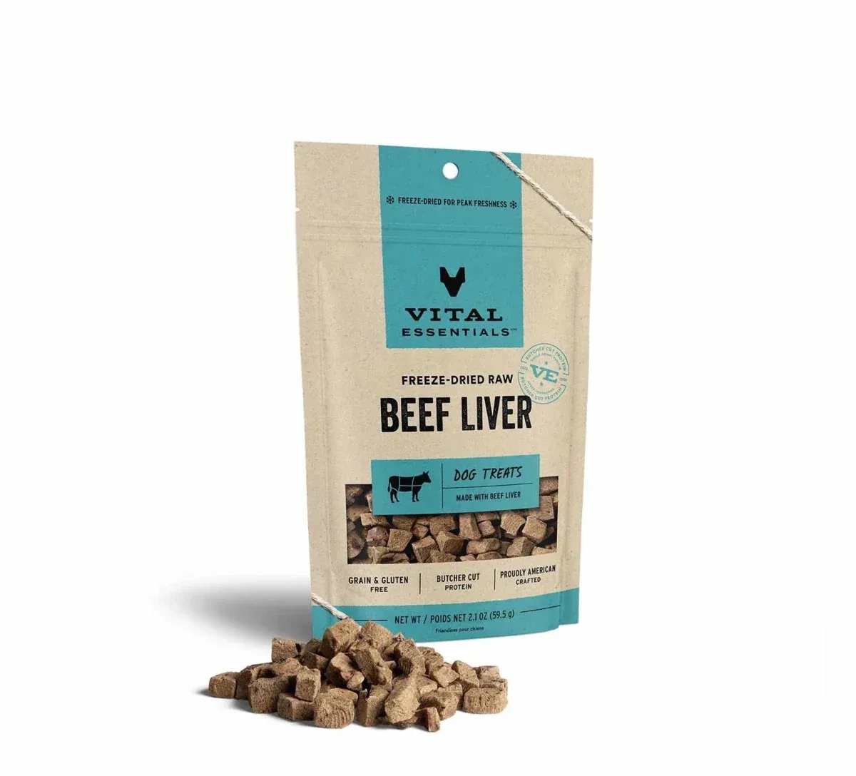 Vital Essentials Freeze-Dried Beef Liver Dog Treats, 2.1 oz