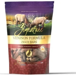 Pets Global Grain-Free Ziggy Bars Zignature Venison Formula Biscuit Dog Treats - 12 oz Bag