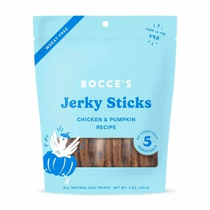 Bocce's Bakery Chicken Pumpkin Jerky Sticks Dog Treats 4 oz