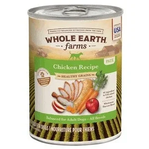 Whole Earth Farms Healthy Grains Chicken Canned Dog Food - 12.7 oz Cans - Case of 12
