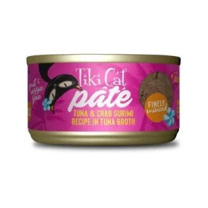 Tiki Cat Tuna & Crab Surimi Recipe Pate Canned Cat Food - 2.8 oz Cans - Case of 12