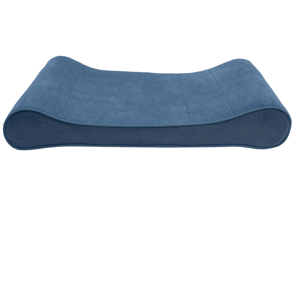 Furhaven Microvelvet Luxe Lounger Orthopedic Pet Bed - Stellar Blue (Large)