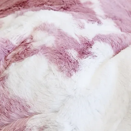 Strawberry Pink Cow Luxe Pouf Cat Bed - Image 2