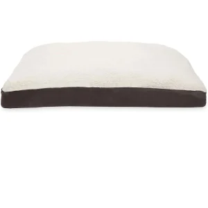 Furhaven Faux Sheepskin & Suede Deluxe Cooling Gel Top Pet Bed - Espresso (Jumbo Plus)
