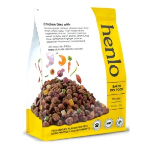 Henlo Chicken & Veg Baked Dry Food for Puppies & Small Breed Dogs | 100% Human Grade Ingredients (Limited Stocks)