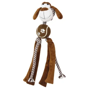 Pet Life ® 'Tennis Pawl' Rope Squeaker and Crinkle Tennis Dog Toy