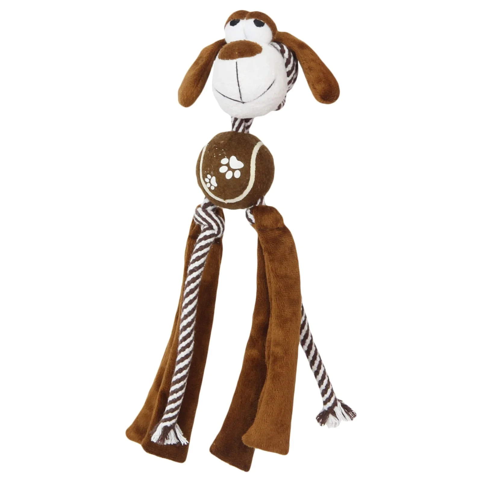 Pet Life ® 'Tennis Pawl' Rope Squeaker and Crinkle Tennis Dog Toy