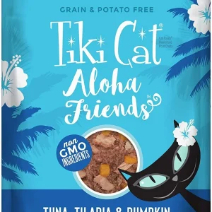 Tiki Cat Grain-Free Aloha Friends Tuna with Tilapia & Pumpkin Wet Cat Food in Pouches - 3 oz Pouches - Case of 12