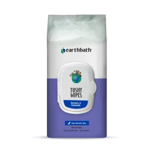 EarthBath Rosemary and Chamomile Scented Tushy Wipes for Dogs and Cats