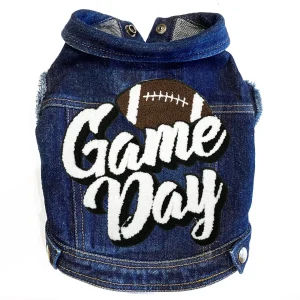 Football Game Day (Large) Denim Dog Jacket