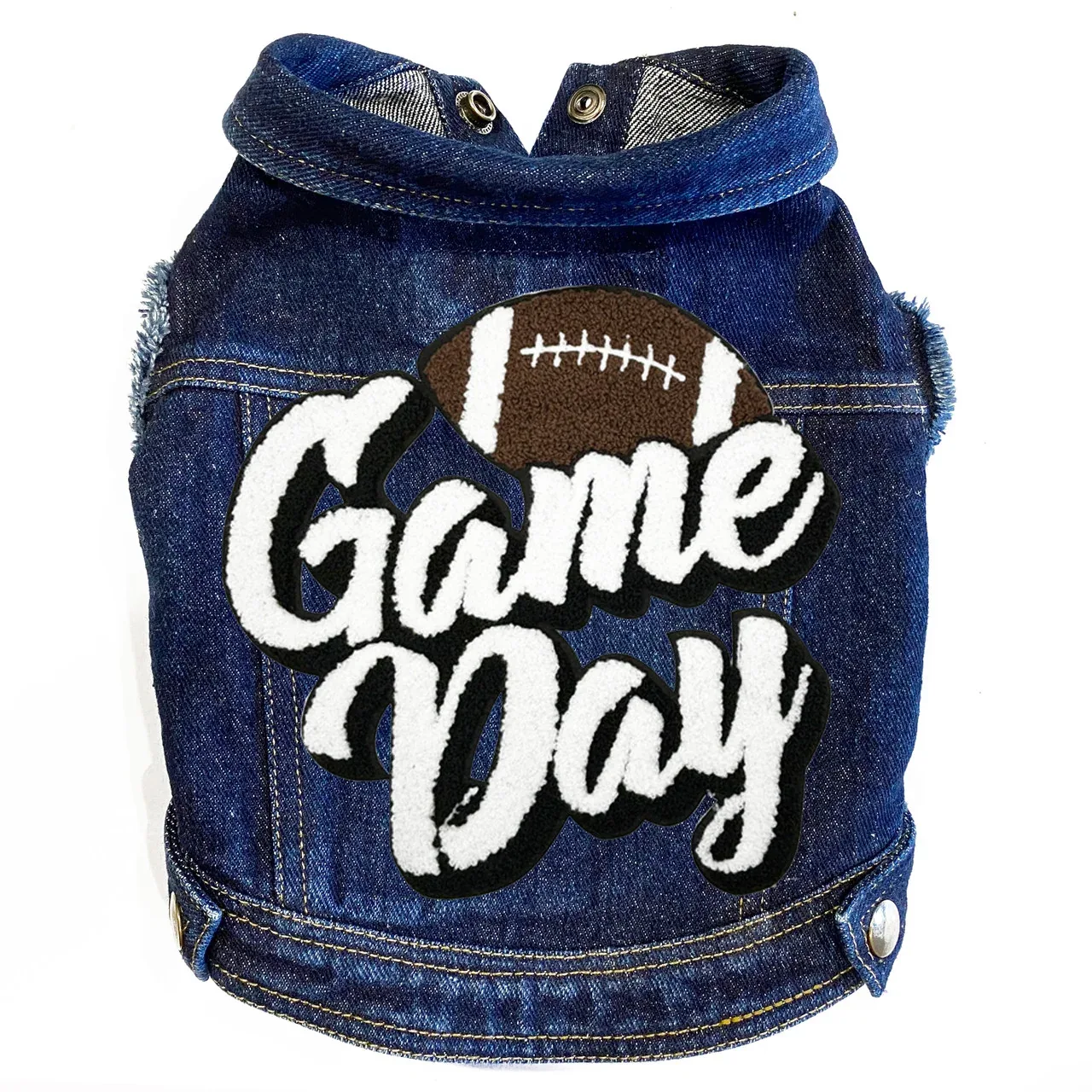 Football Game Day (Large) Denim Dog Jacket