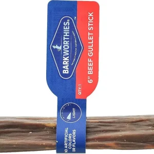Barkworthies Beef Stuffed Snackle (gullet) 6" inch Dog Chews - 30 ct Case - Case of 1
