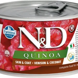 Farmina N&D Quinoa Skin & Coat Venison & Coconut Mini Canned Dog Food - 4.9 oz - Case of 6