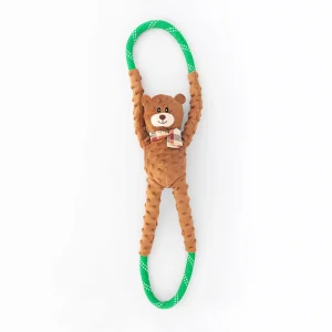 Zippy Paws RopeTugz Bear Plush Toy for Dogs