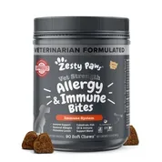 Zesty Paws Vet Strength Allergy & Immune Supplement Smoked Cheese Flavored Soft Chew Bites for Dogs