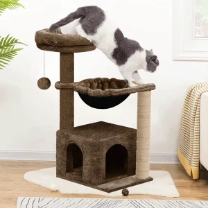 Furrlovers Cat Condo Activity Tree with Jute Scratcher, Hammock & Ball Toy
