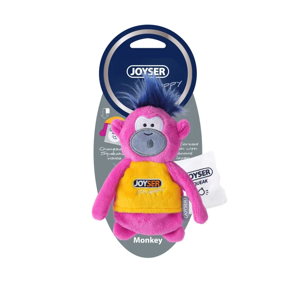 Joyser Puppy Monkey Plush Toy for Dogs (Pink/Yellow) - Image 2