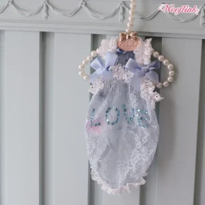 Wooflink Love Lace Top in Blue
