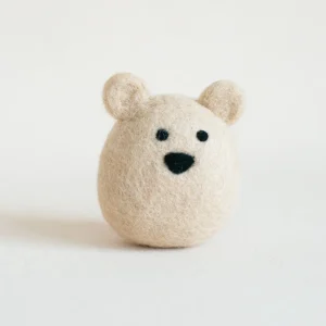 POLAR BEAR WOOL DOG TOY