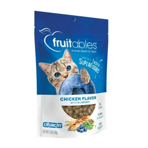 Fruitables Cat Treats Chicken/Blueberry Crunchy Cat Treats - 2.5 oz Bag