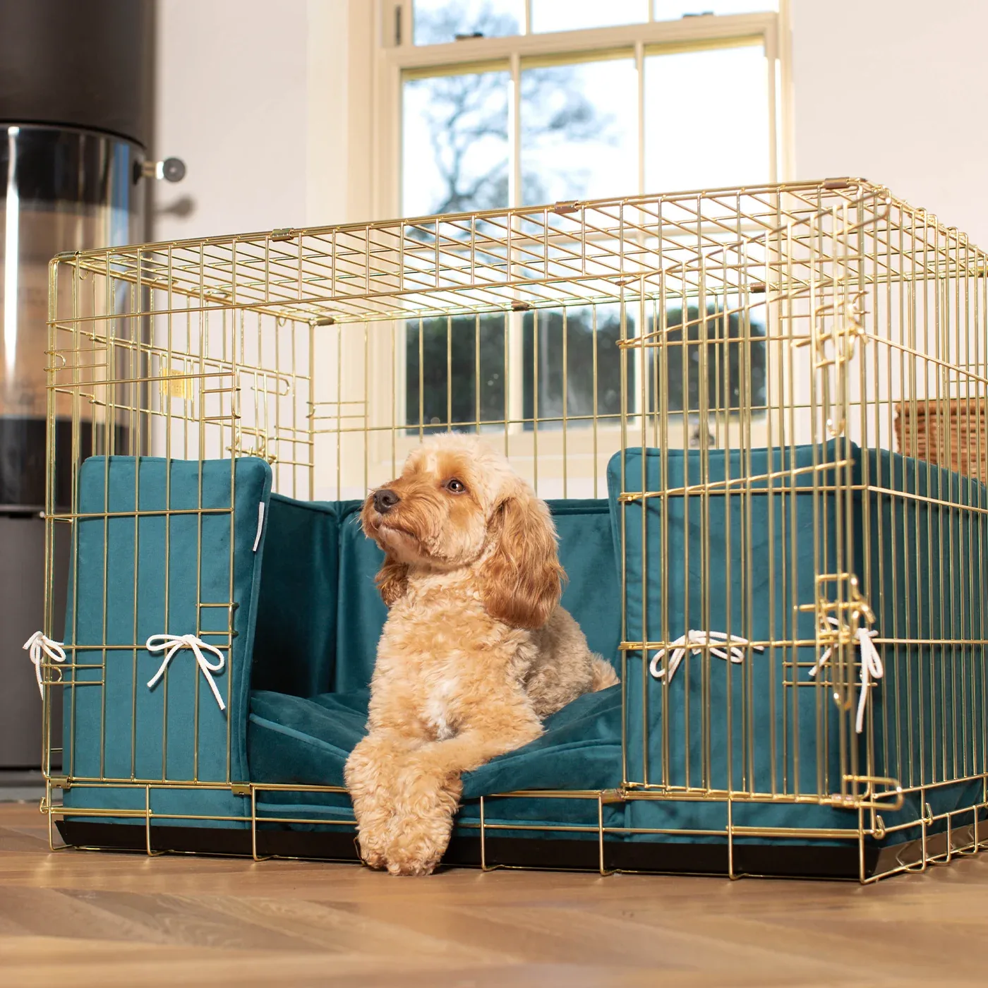 Dog Crate Bumper in Marine Velvet by Lords & Labradors - Image 2