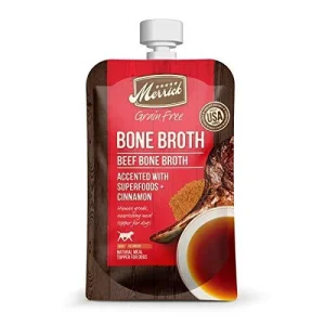 Merrick Grain-Free Beef Bone Broth Wet Dog Food Topper - 7 oz Pouch