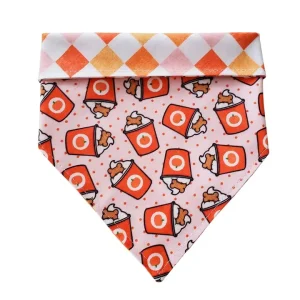 Pink Fall Pup Cup - Reversible Dog Collar Bandana