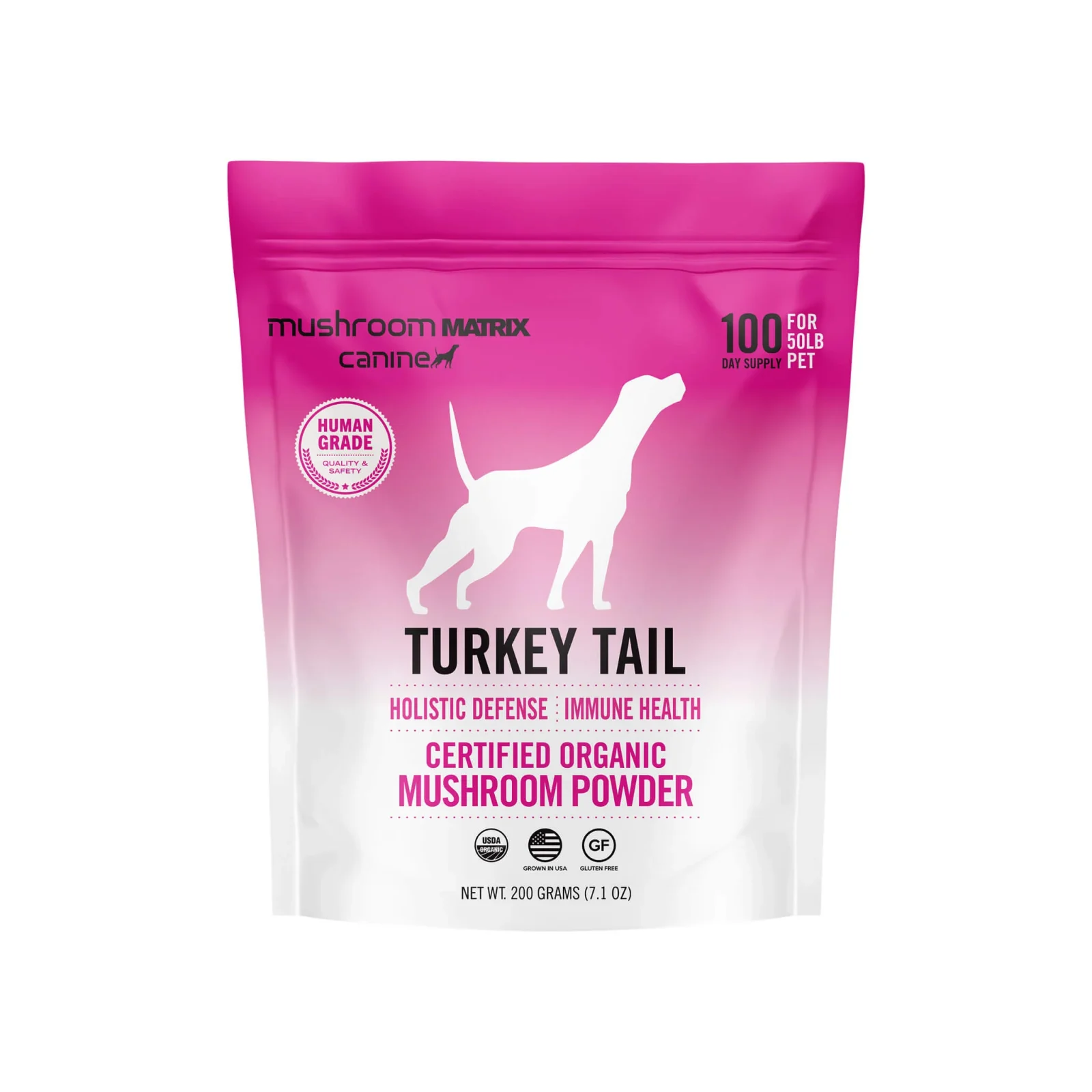 Canine Matrix Turkey Tail Organic Mushroom Holistic Supplement for Dogs
