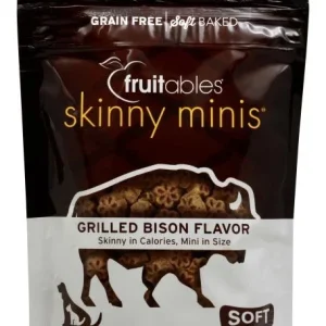 Fruitables Skinny Mini Grilled Bison Soft and Chewy Dog Treats - 5 oz Pouch